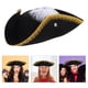 thumbnail image 3 of FELTECHELECTR Sombrero pirata con pluma de Halloween para fiestas de cosplay y máscaras, accesorio de disfraz de pirata cómodo y elegante, adorno para gorro de carnaval., 3 of 5