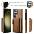 thumbnail image 5 of ELEHOLD for Samsung Galaxy S24 Detachable Wallet Case Premium PU Leather 2-in-1 Magnetic Removable Zipper Card Holders RFID Blocking Shockproof Protection Kickstand Leather Case,Brown, 5 of 7