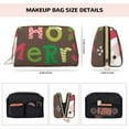 thumbnail image 5 of Naloa Ho Ho Ho Merry Christmas Leather Makeup Bag for Purse Travel, Portable Small Cosmetic Organizer for Women and Girls, Make up Bag with Zipper, 5 of 8