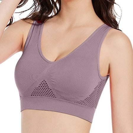 Hxroolrp Sport Bras for Women New Women Yoga Gym Fitness Sports Bra Push Up Hollow Bra Workout Gym Yoga Bra Grey S
