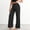 #395-Black, variant on Women's Casual High Waist Wide Leg Pants, Solid Color Stylish Comfortable Fit, for Daily Wear and Leisure Activities