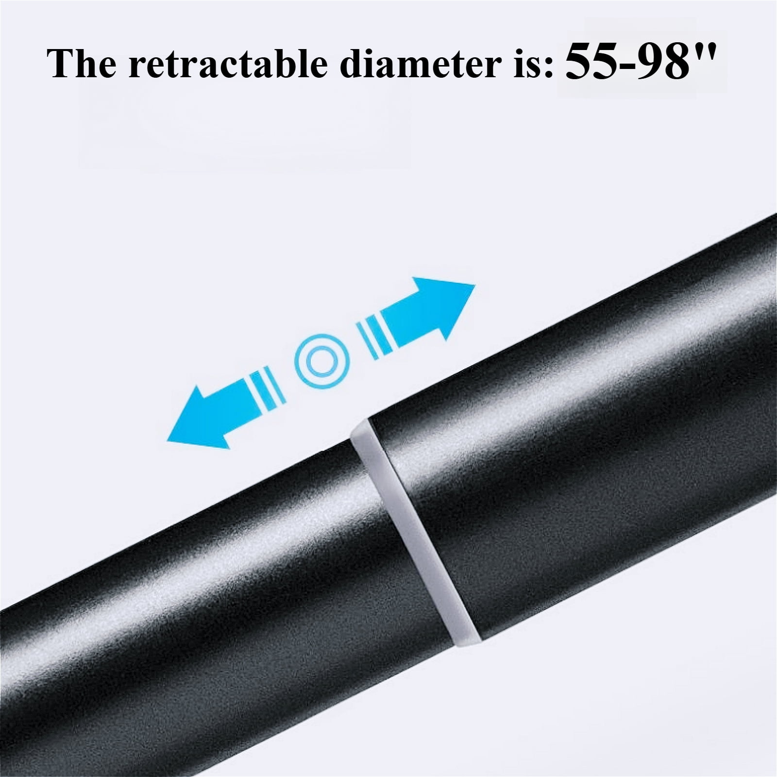 Curtain Rods 55 To 98, 0.98" White Adjustable Window Rods, Heavy Duty No Drill Curtain Rods with End Caps, Modern Style Indoor Outdoor Tension Curtain Rod For Patio Bedroom