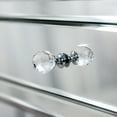 thumbnail image 5 of 24'' Tall Cross Legs Mirrored End Table with Drawer Silver Accent Bed Side Table Night Stand for Bedroom Living Room, 5 of 8