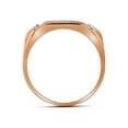 thumbnail image 2 of Diamond Princess 10kt Rose Gold Mens Round Diamond Rectangle Cluster Ring 1/2 Cttw, 2 of 2