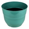 thumbnail image 2 of Garden Elements Indoor/Outdoor Glazed Brushed Happy Plastic Planter, Large, Dark Aqua, 15", 2 of 4