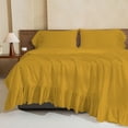 thumbnail image 3 of 4 Piece Corner Ruffle Sheet Set, 6" Inch Corner Ruffle On Flat Sheet And Pillowcases, 15 Inch Deep Pocket, 100% Egyptian Cotton, 800 TC, Twin XL Size, Solid Gold, 3 of 6