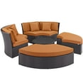 thumbnail image 4 of Modway Convene Circular Outdoor Patio Daybed Set in Espresso Orange, 4 of 6