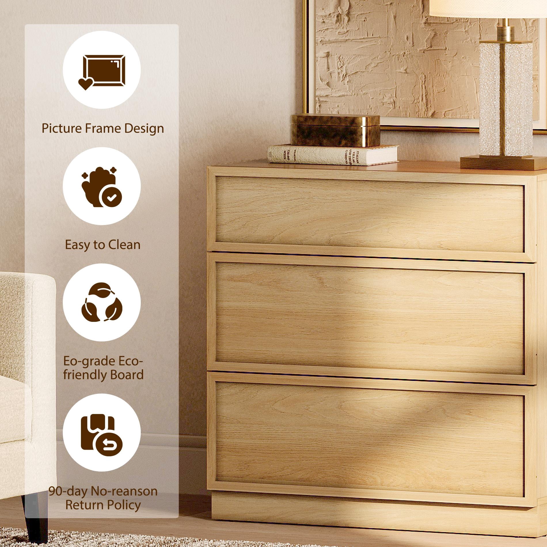 Modern 72" Tall 126" Wide Wood Sideboard Buffet with 12 Drawers & Open Shelves for Dining Kitchen,Oak