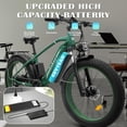 thumbnail image 5 of Electric Bike for Adults, 26x4.0 Fat Tire E-Mountain Bicycle, Peak 1600W Motor 48V-16Ah with 7 Speed, Mountain Bike Beach Snow Ebike for Men, Blue, 5 of 13