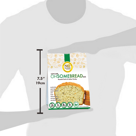 No Sugar Aloud - Low Carb OhSome Bread Roasted Garlic Baking Mix (Keto, Vegan, Gluten Free, No Added Sugar, High Protein, High Fiber, Diabetic Friendly)