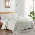 thumbnail image 3 of Peace Nest 2-Piece Reversible Pattern Quilted Coverlet Set, Ivory, Twin, 3 of 6
