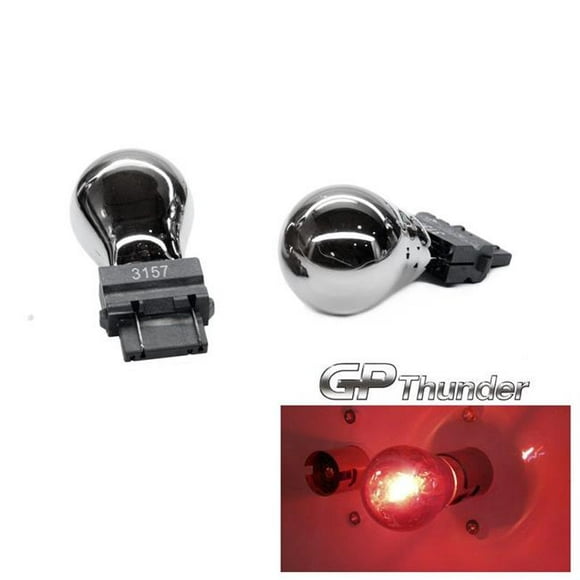 GP-Thunder GP-3157-CR Argent Furtif Chrome Rouge Ampoules Tournent Signal Arrière Arrière Arrière Queue