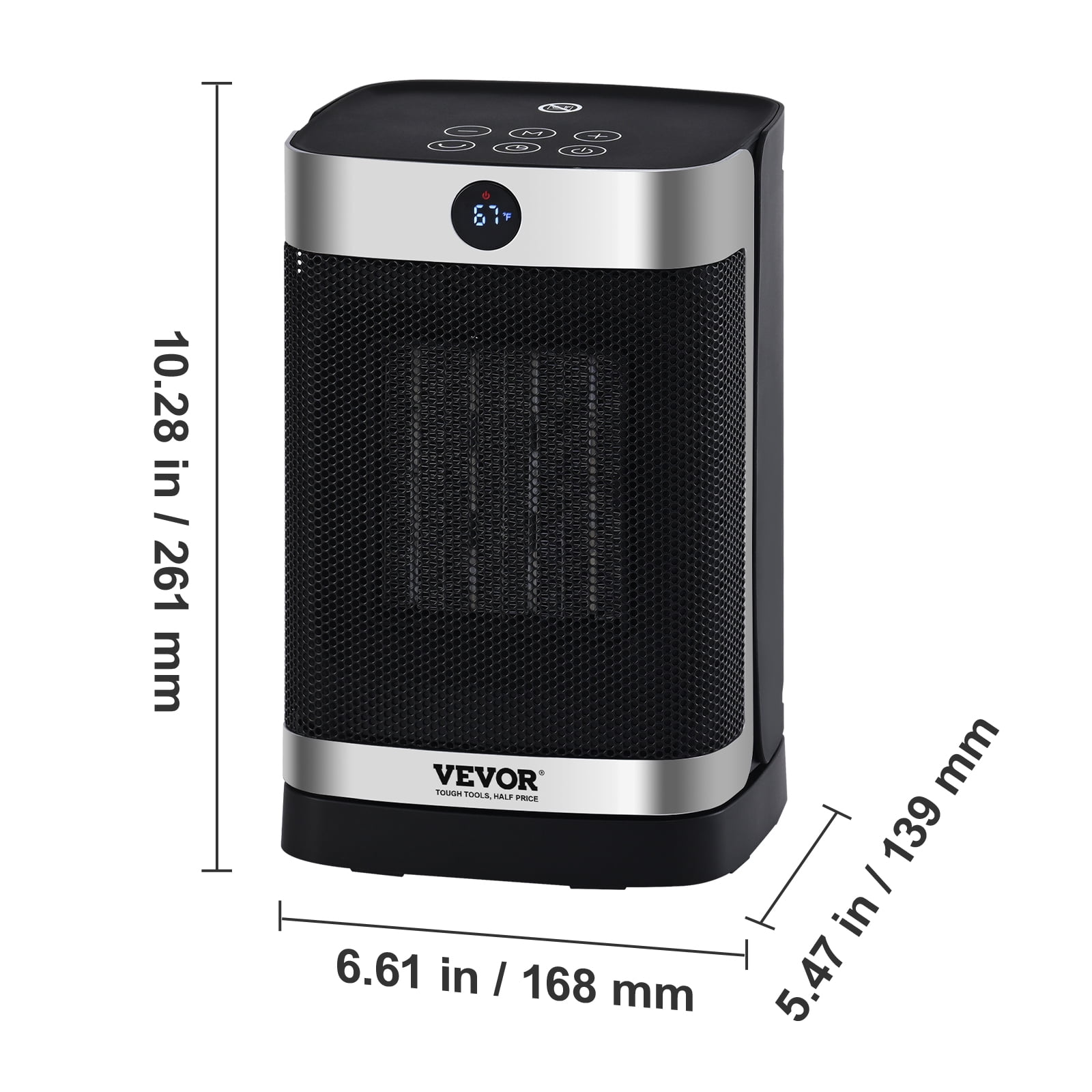 BENTISM KPT-150 0596L Black 1500W Electric 2 Speed forced Air Heater