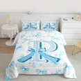 thumbnail image 2 of Homewish Personalized Initial P 3 Pieces Queen Comforter Set For Teens Boys Girls,Dreamy Princess Ultra Soft Bedding Sets,Cute Ribbon Bow Bedding Comforter Set,Microfiber Bedroom Decor,Reversible, 2 of 8