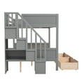 thumbnail image 5 of Harper & Bright Designs Twin Over Full Bunk Beds with Staircase and Drawers, Wooden Bunk Bed Frame with Storage Shelf for Bedroom, Gray, 5 of 14