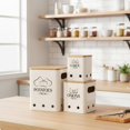 thumbnail image 3 of twisto 3 Pieces Square Canister Set Carbon Steel Vented Storage Canisters Ventilated Bamboo Lid Canisters, Beige, 3 of 9