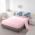 thumbnail image 5 of spefrowx Boho Floral Orca Whale Twin Bedding for Girls, Pink Wave Blossom Flower Bedding Comforter Set, Pink Reversible, 7pcs, 5 of 6