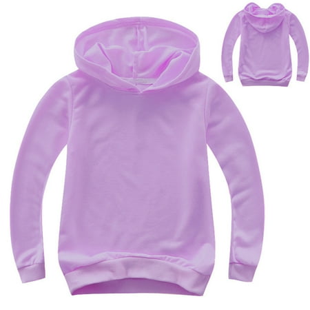 

Verugu Toddler Baby Boys Girls Solid Hoodie Sweatshirt Baby Dinosaur Long Sleeve Pullover Tops Outerwear Kids Fall Hooded Tracksuit Outfits with Pocket Purple 7-8 Years