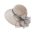 thumbnail image 3 of Summer Hats for Women Women Bridal Wedding Tea Party Wide Brim Summer Sun Cap Beige One Size, 3 of 9