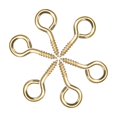 thumbnail image 2 of Uxcell 1.1" Small Screw Eye Hooks Self Tapping Screws Carbon Steel Gold Tone 25Pcs, 2 of 6