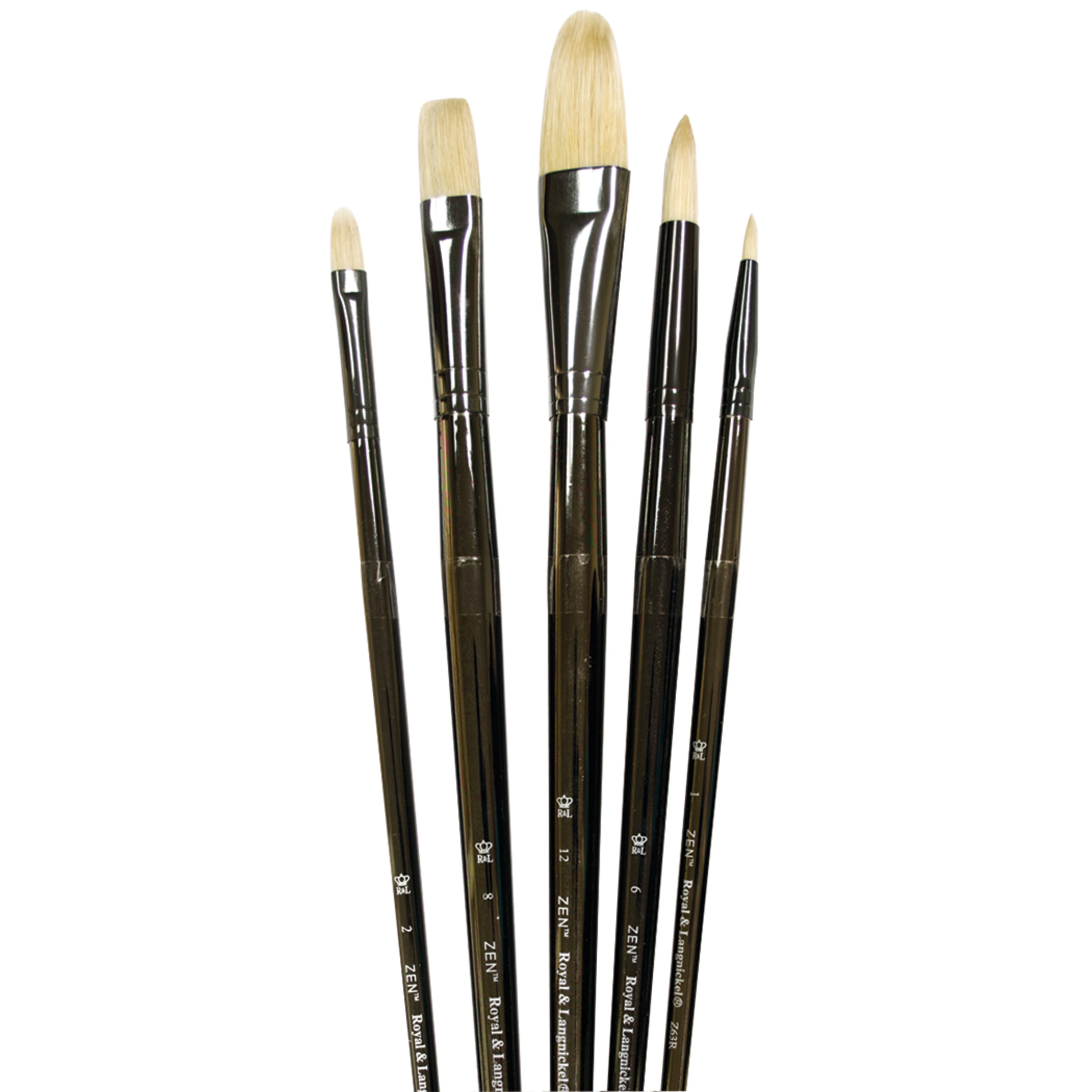 Royal Brush Zen Brush 5-Piece Set, Long Handle, Filbert - Walmart.com