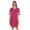 Magenta, variant on Inkmeso Women V-Neck Short Sleeve Dresses Solid Casual Loose Fit T-Shirt Sports Tunic Short Dress