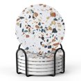 thumbnail image 1 of 4 Pouces Coasters pour les Boissons, Absorbant Coasters avec Support, Lot de 6, 2 Motif Terrazzo, 1 of 6