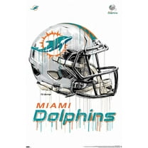 NFL Miami Dolphins - Drip Helmet 20 Wall Poster, 14.725" x 22.375"