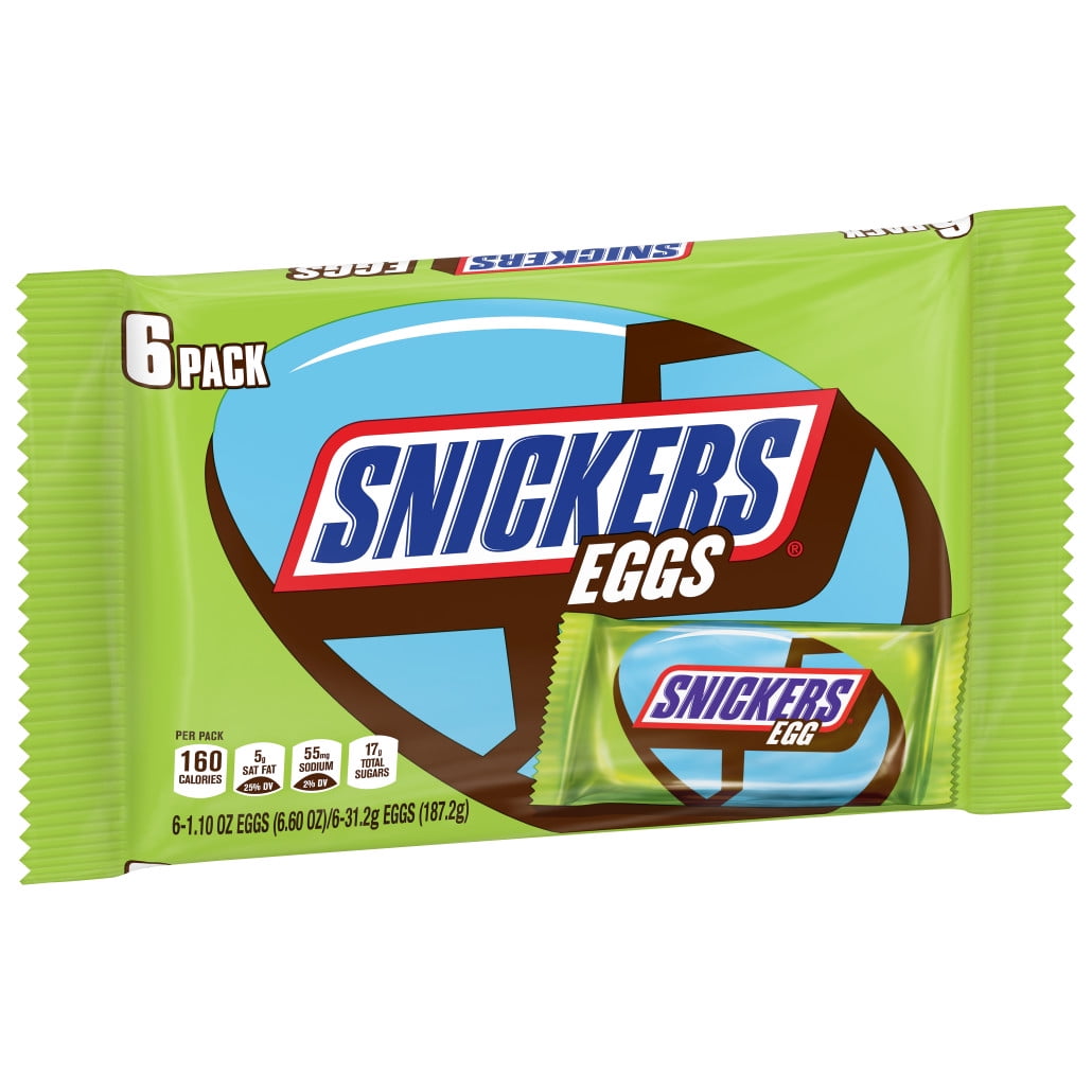 Snickers Caramel Chocolate Cookie Bar Eggs, Easter Candy (6Pack) 6.6