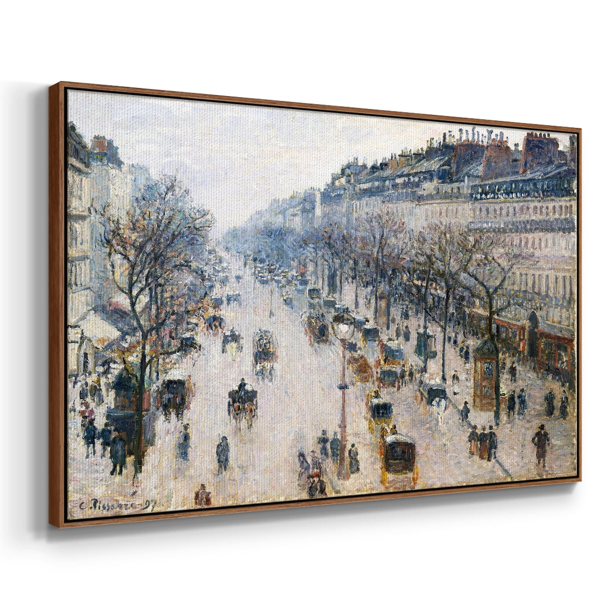 Vintage Landscape-CCC By Wexford Home Framed in Walnut Wood Gallery Wrapped Canvas 17 in. x 25 in.