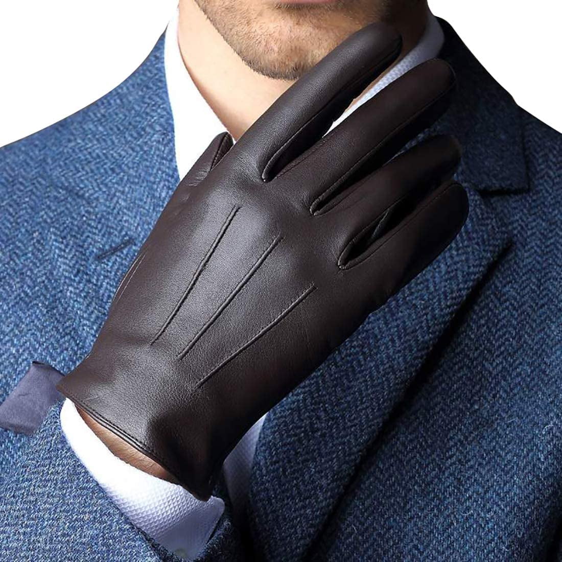 Leather texting gloves mens sale