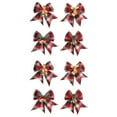 thumbnail image 1 of FloreceBien Paquete de 8 lazos navideños con campanas, para decoración navideña, decoración del hogar, decoración del árbol de Navidad, 1 of 5