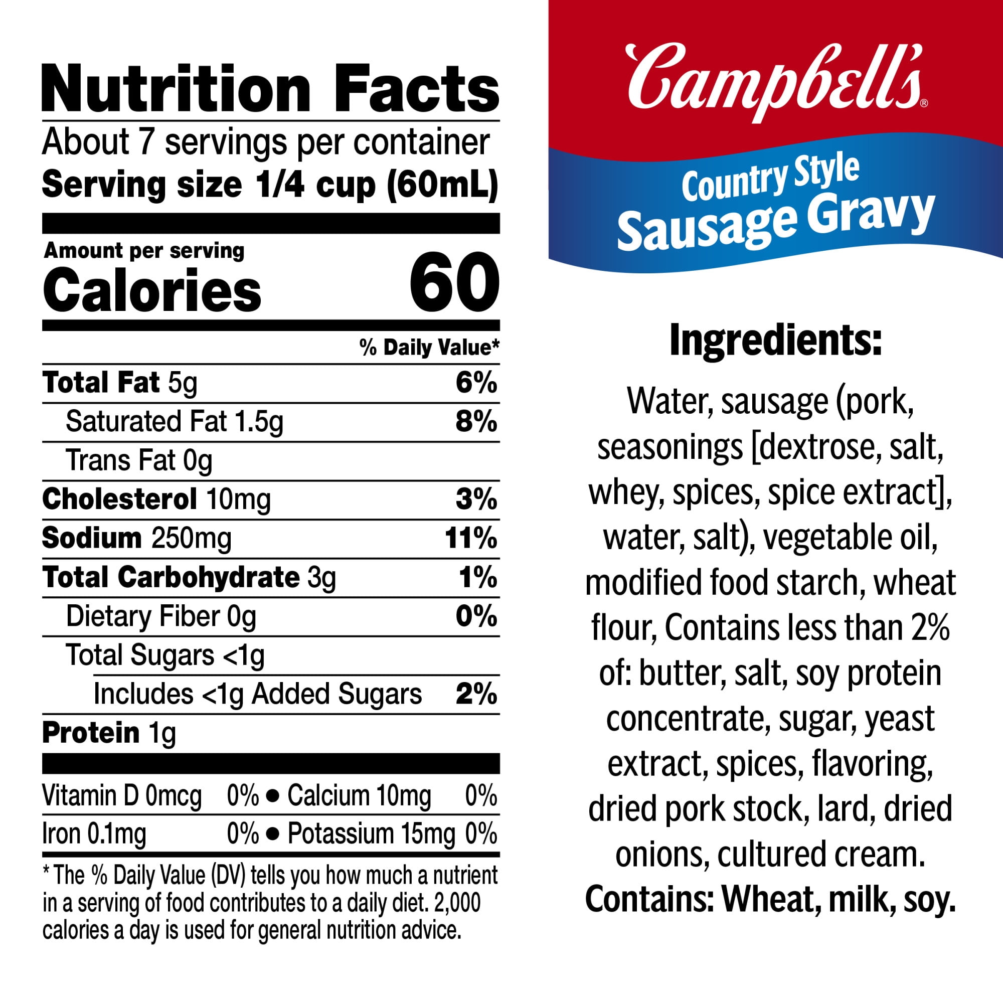 Campbell’s Country Style Sausage Gravy, 13.8 oz Can