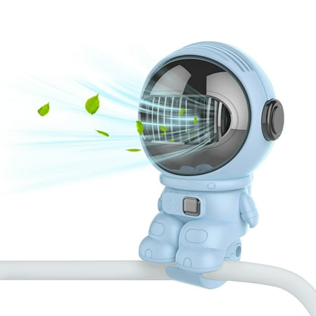 KQJQS High-powered Stroller Fan for Babies – Rechargeable Portable Handheld Space Astronaut Fan with Dual Users