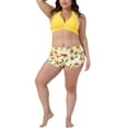 thumbnail image 2 of Agnes Orinda Women's Plus Size Sunflower Bikini 2 Piece Swimsuits High Waisted Halter Bathing Suit Sets 1X Yellow, 2 of 6