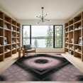 thumbnail image 2 of ODIKA 9'x12' Washable Area Rug Pink Transitional Grey Tonal Flow Overlay Grid Statement Contemporary for Dining Room, Basement, Large Office, Non-Slip Chair-Friendly, 2 of 7