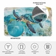 thumbnail image 4 of Turquoise Turtle Doormat Outdoor Entrance 24"x36", Farmhouse Coastal Starfish Seaweeds Absorb Moisture Dirt Door Mats, Non-Slip Rubber Backing Floor Mats Indoor, Low-Profile Front Door Rugs, 4 of 9