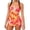 Orange Pink Floral, variant on Girl One Piece Swimdress Swimsuits Adjustable Straps Bathing Suit with kirt Tummy Control Swim Dresses Size 10-16