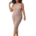 thumbnail image 2 of ZAXARRA Robe Midi d'Été pour Femmes Sans Manches Col Rond Couleur Unie Robe Tricotée Vacances Plage, 2 of 8