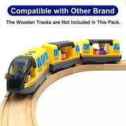 Battery Operated Locomotive Train Set for Wooden Train Tracks Magnetic Connection, Powerful Engine Bullet Train Set Compatible with Thomas, Brio, Melissa and Doug, Electric Train Toys for Toddlers