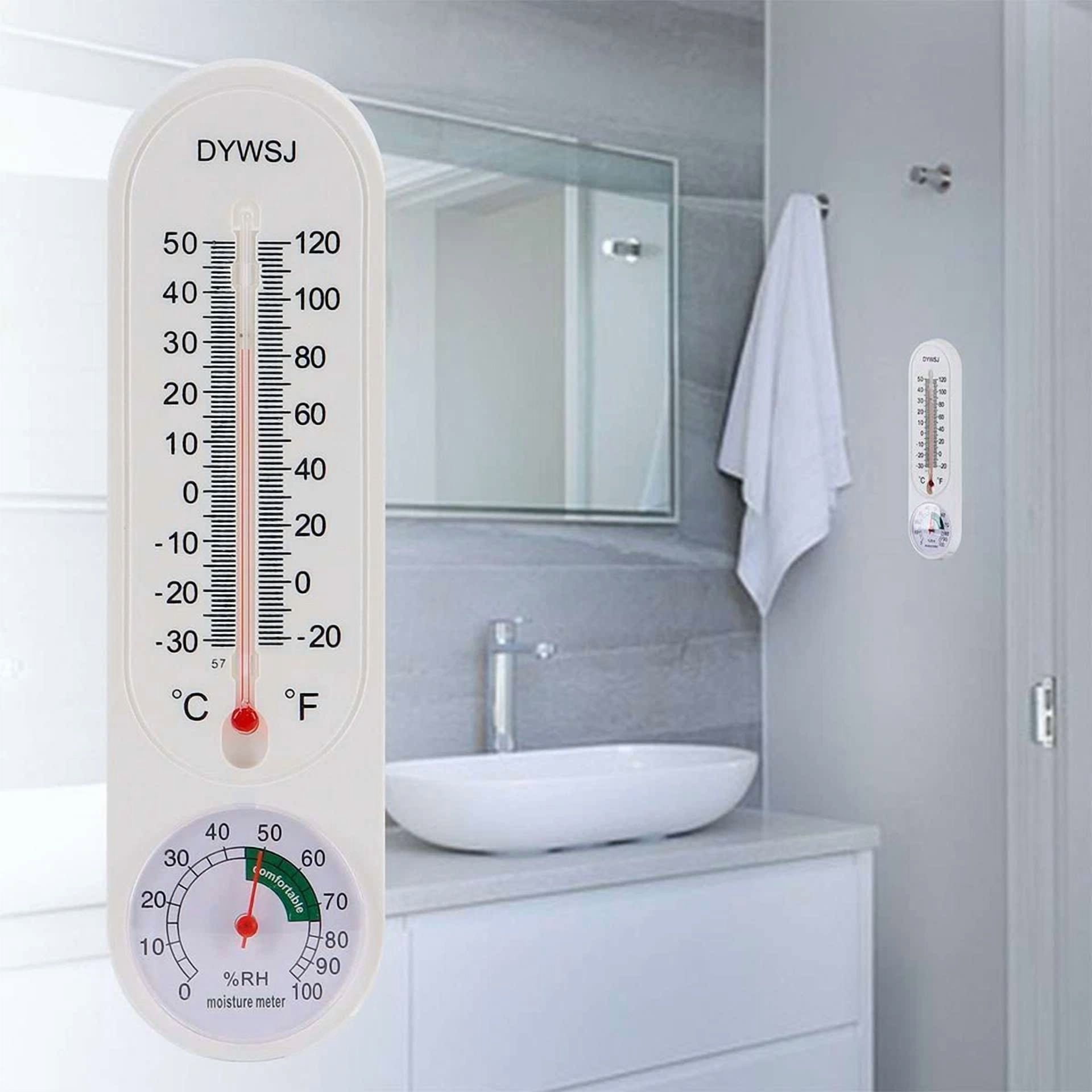 PURELY- 2Pcs Wall Thermometer Indoor Outdoor Mount Garden Greenhouse Home Humidity Meter