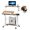 Khaki,B,Square, variant on Mobile Standing Desk, Adjustable Rolling Computer Desk with 3 Desktops, Laptop Table with Cup Holder, Portable Home Office Workstation