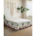 thumbnail image 2 of Windmill Farmhouse Wrap Around Bed Skirts for Queen Bed 16" Drop,Bed Skirt with Adjustable Elastic Belt Dust Ruffle Bed Valance for Bedroom Hotel Vintage Teal Brown Wooden Butterfly Bed Frame Cover, 2 of 7