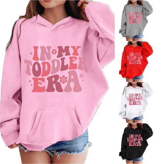 Tanghaowl Kids Hoodies Girl Boy Hoodie Long Sleeve Soft Sweatshirt Graphic Hoody Kids Cute Pullovers Top Clothes for Girls with Cute Design Pink 5-6 Years
