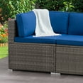 thumbnail image 2 of CorLiving Parksville Resin Wicker Rattan and Galvanized Steel Patio Sectional Corner Chair with Cushions, Sold Individually, Use to Expand an Outdoor Set, 2 of 8