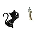 thumbnail image 1 of Adorno de reloj de pared de gato acrílico, escultura decorativa moderna de dibujos animados, estatua de dama tribal vintage, figura para sala de estar, 1 of 8