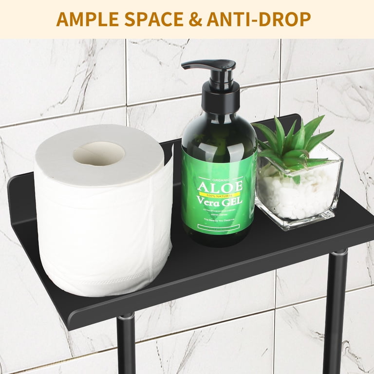 PHANCIR Retractable Wall-Mounted Towel Rack with Shelf photo 3