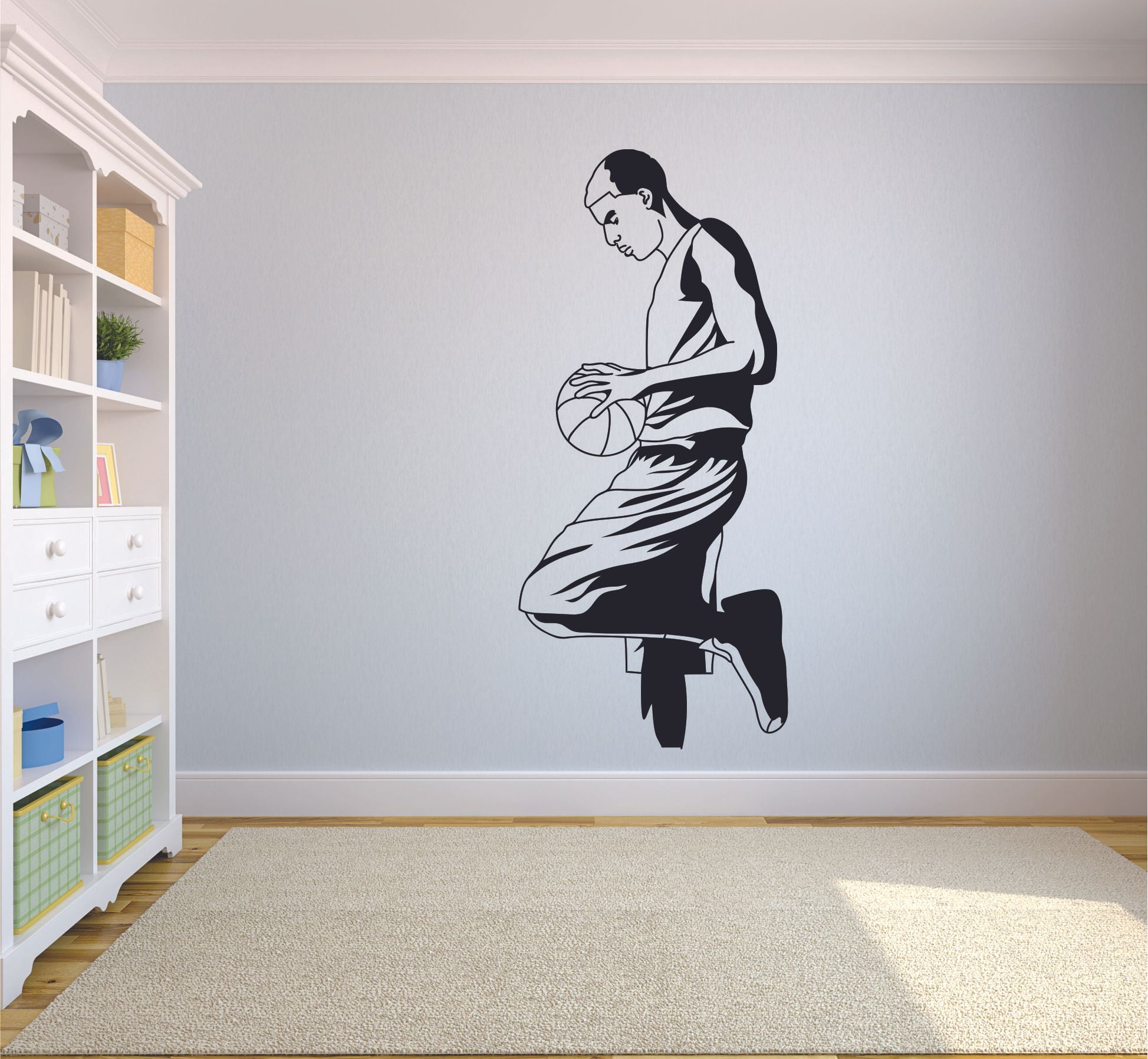 42" x 30" Basketball sticker,wall vinyl Basketball player silhouette