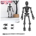 thumbnail image 2 of Clearance Under $1.5! 1PC Poseable Skeleton Action Figure, Halloween Desk Decor with Magnetic Base for Display, Plastic, (One Size, Brown), 2 of 9