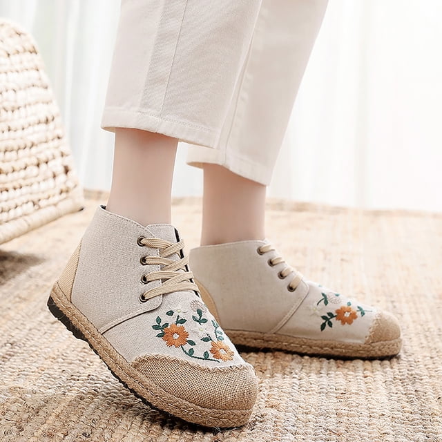 Zapatos individuales bordados de estilo étnico para mujer, zapatos Retro suaves, cómodos y transpirables Wmkox8yii FOPL1028